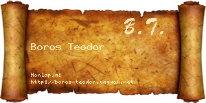 Boros Teodor névjegykártya
